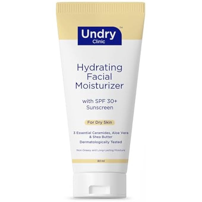 Undry مرطب للوجه للبشرة الجافة (80 مل) مرطب للوجه مع واقي شمس SPF30 مرطب للوجه للرجال مرطب للوجه للنساء؛ كريم وجه للنساء كريم وجه للرجال لترطيب يدوم طويلاً - Image 1